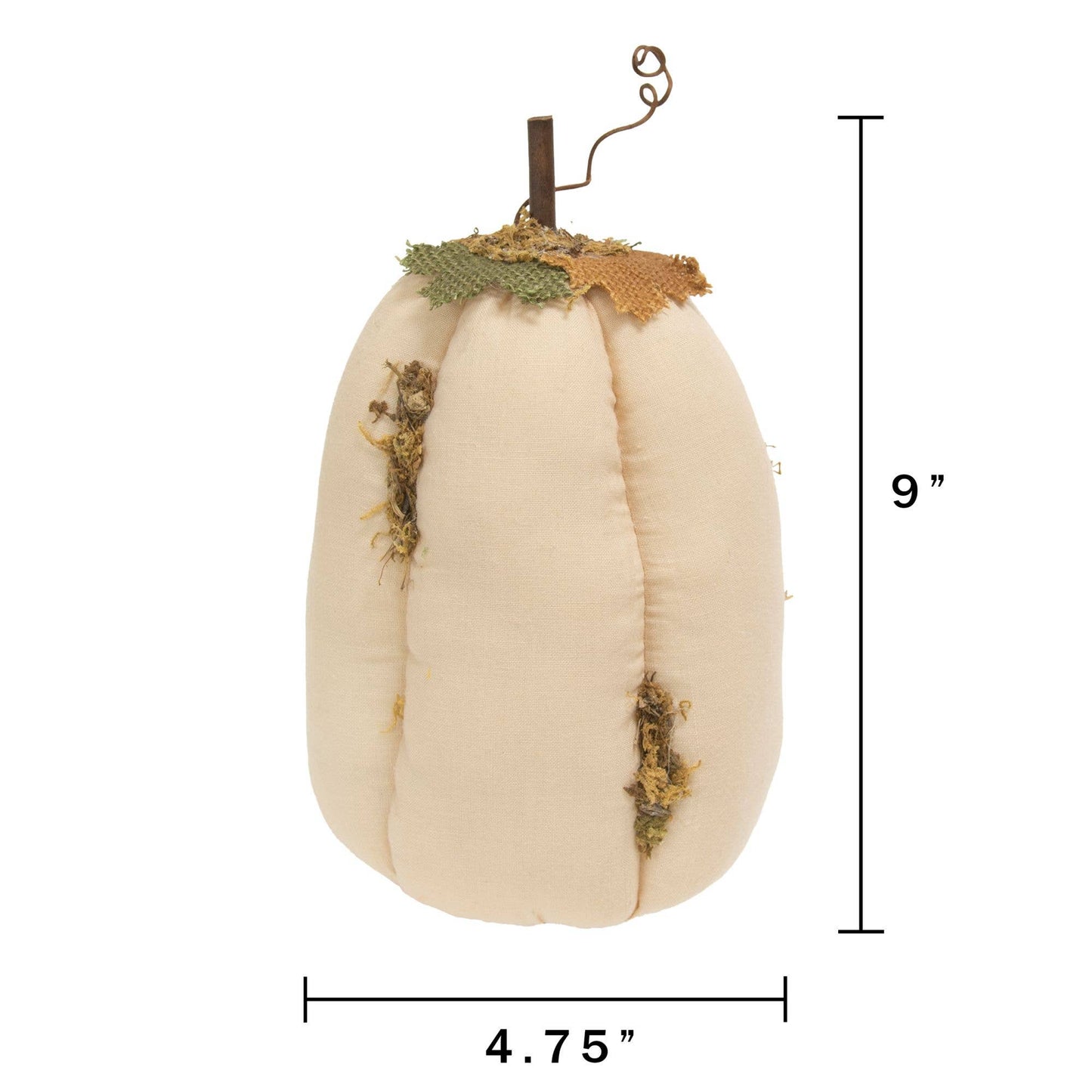 Mossy White Stuffed Pumpkin 23cm