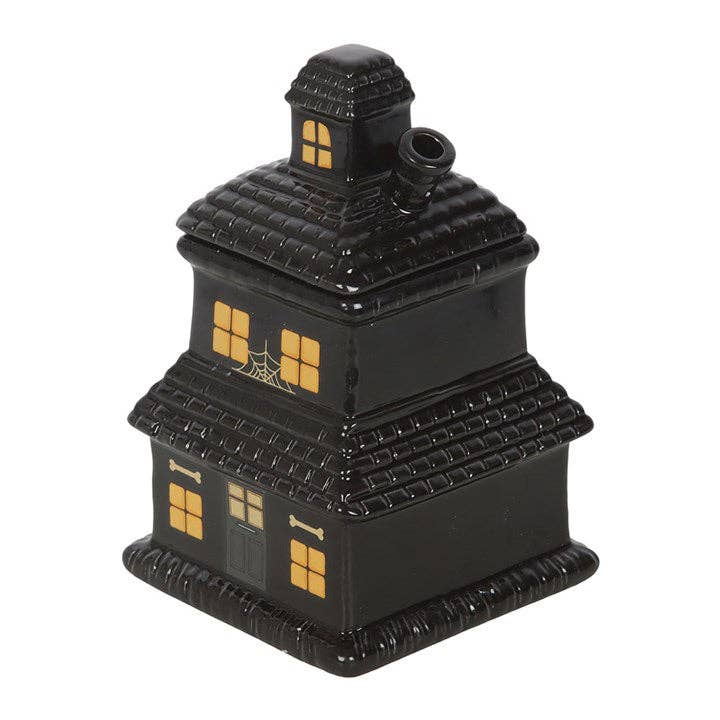 Black Haunted House Halloween Oil Burner and Wax Warmer - September Drop