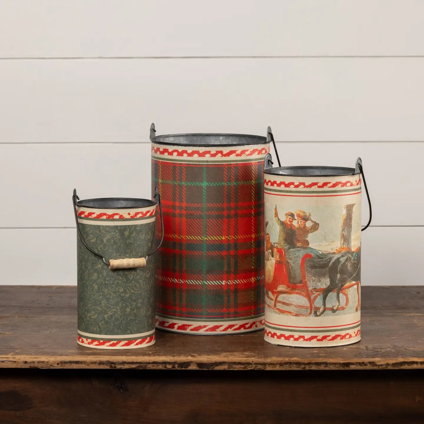 Set/3 Joy & Laughter Metal Buckets - October Delivery
