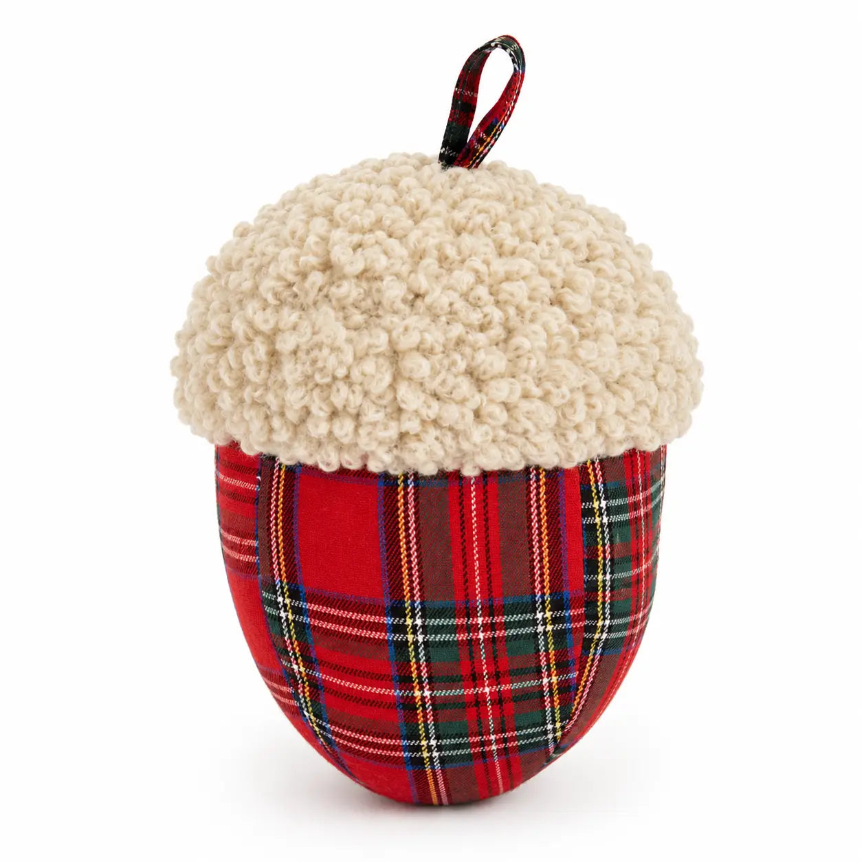Red Plaid Acorn Filled Throw Pillow - Arriving in Store September