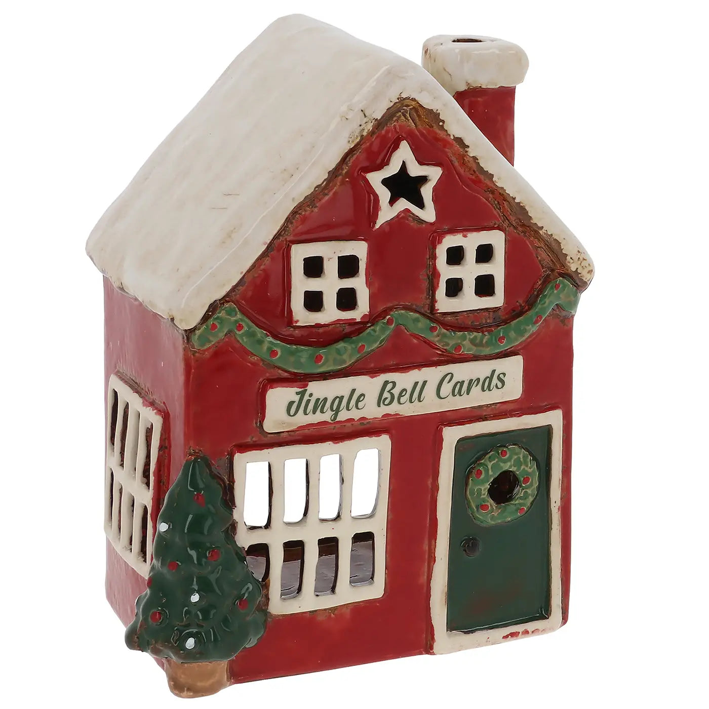 Village Pottery Xmas Card Shop Tealight - Arriving in Store September