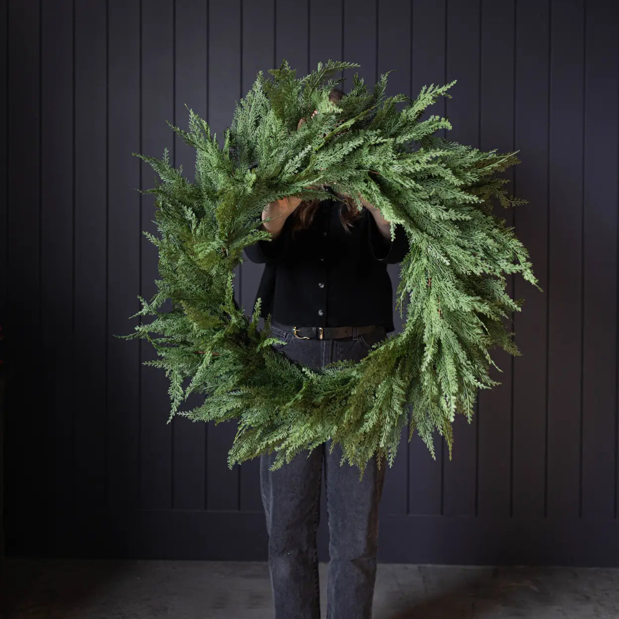 Cypress Leaf Wreath - 34" - November Drop