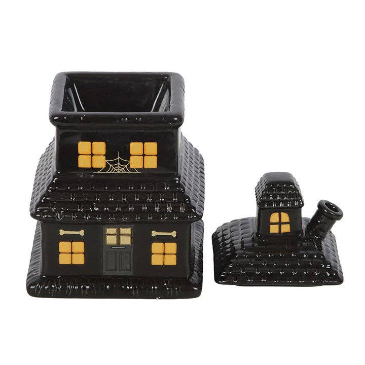 Black Haunted House Halloween Oil Burner and Wax Warmer - September Drop
