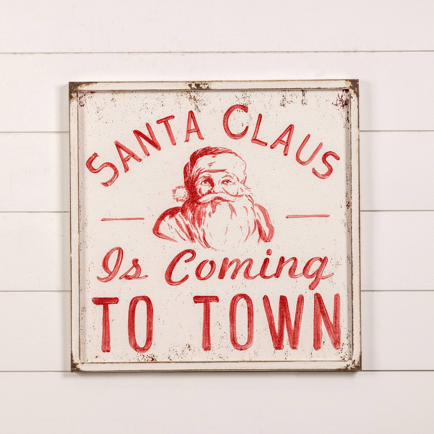 24" SANTA CLAUS IS COMING TO TOWN SIGN - August Drop