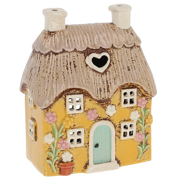 Village Pottery Yellow Garden Thatch Tealight - Arriving in Store Late July