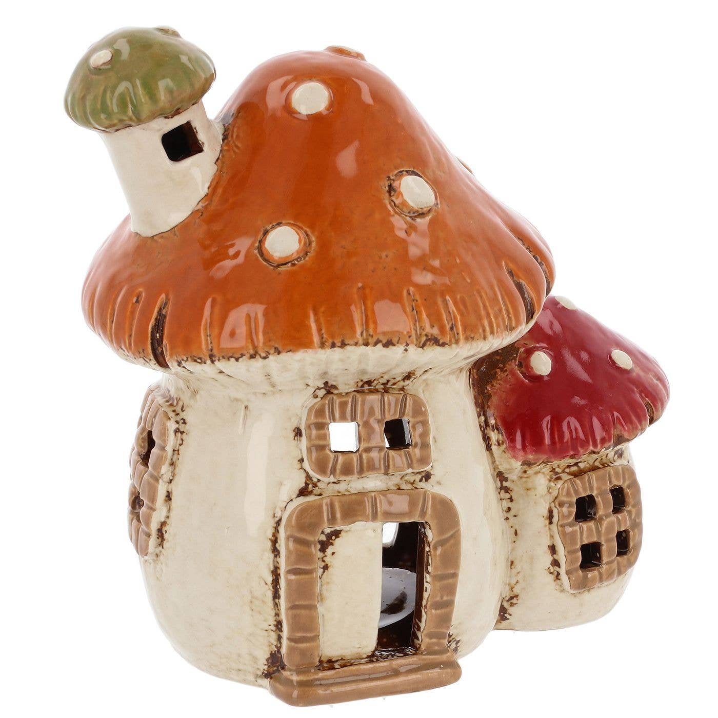 Village Pottery 2 Mushroom House Tealight - Arriving in Store Mid-April
