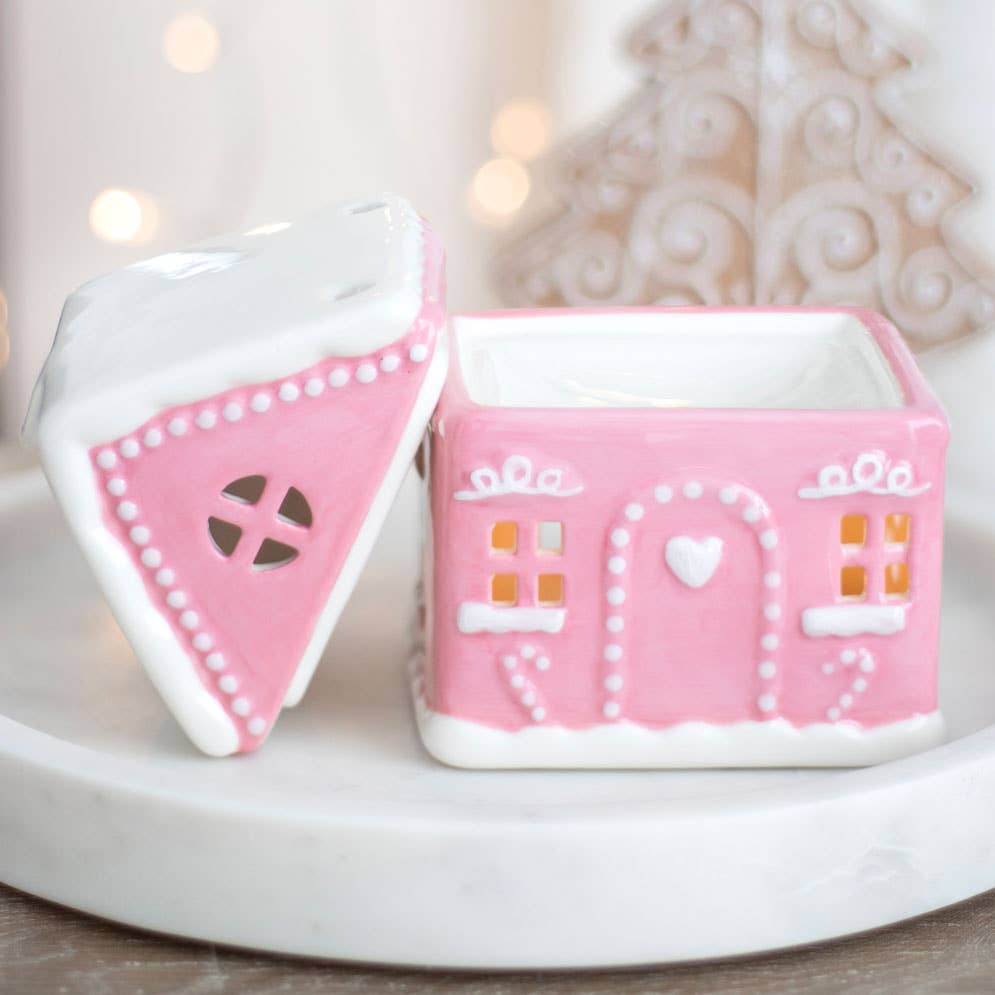 Pink Gingerbread House Christmas Oil Burner - September Drop