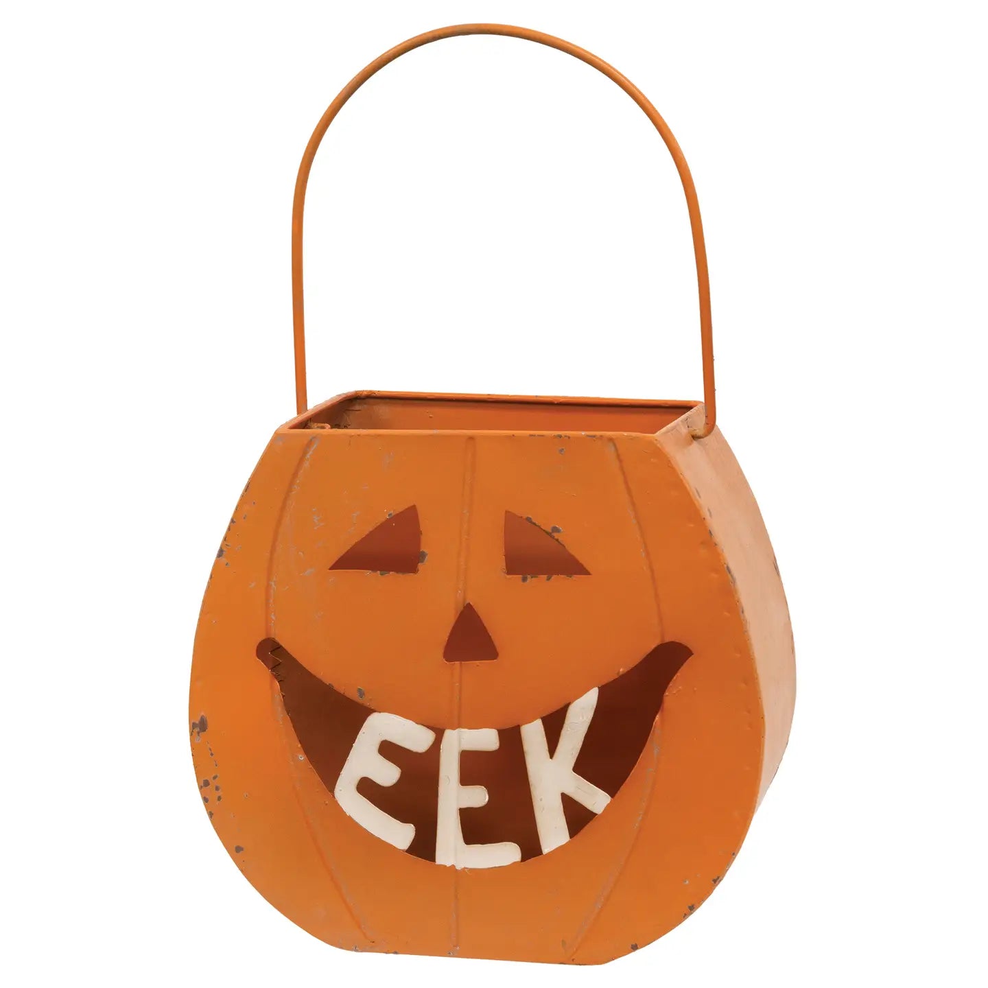 Distressed Metal "EEK" Jack O Lantern Luminary - September Drop