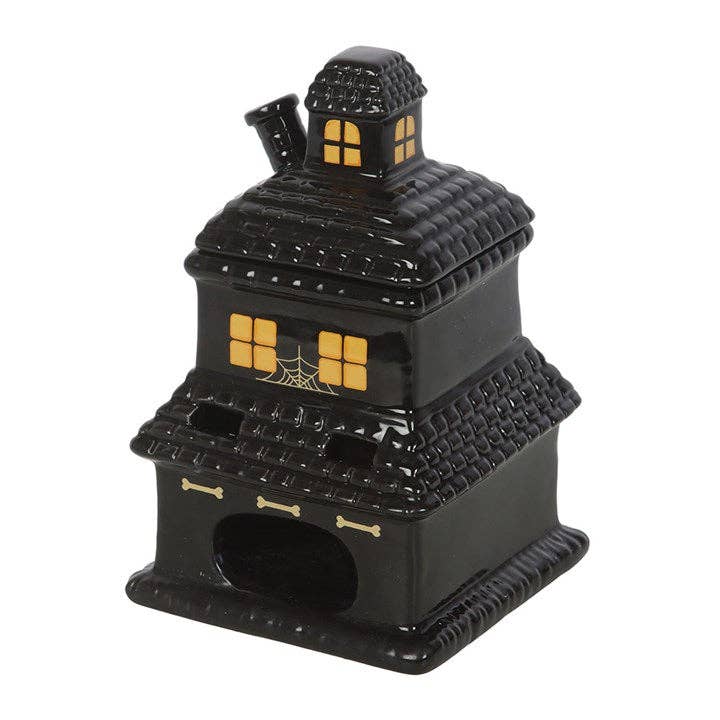 Black Haunted House Halloween Oil Burner and Wax Warmer - September Drop