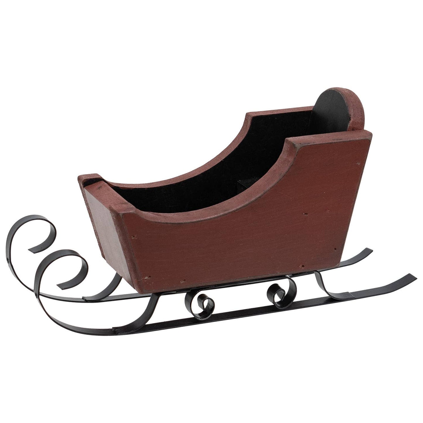 Distressed Red & Black Wooden Sleigh - Early December Drop
