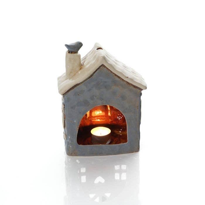 Stoneware Garden Birds House Candle Holder With 3D Bird - Arriving in Store late May