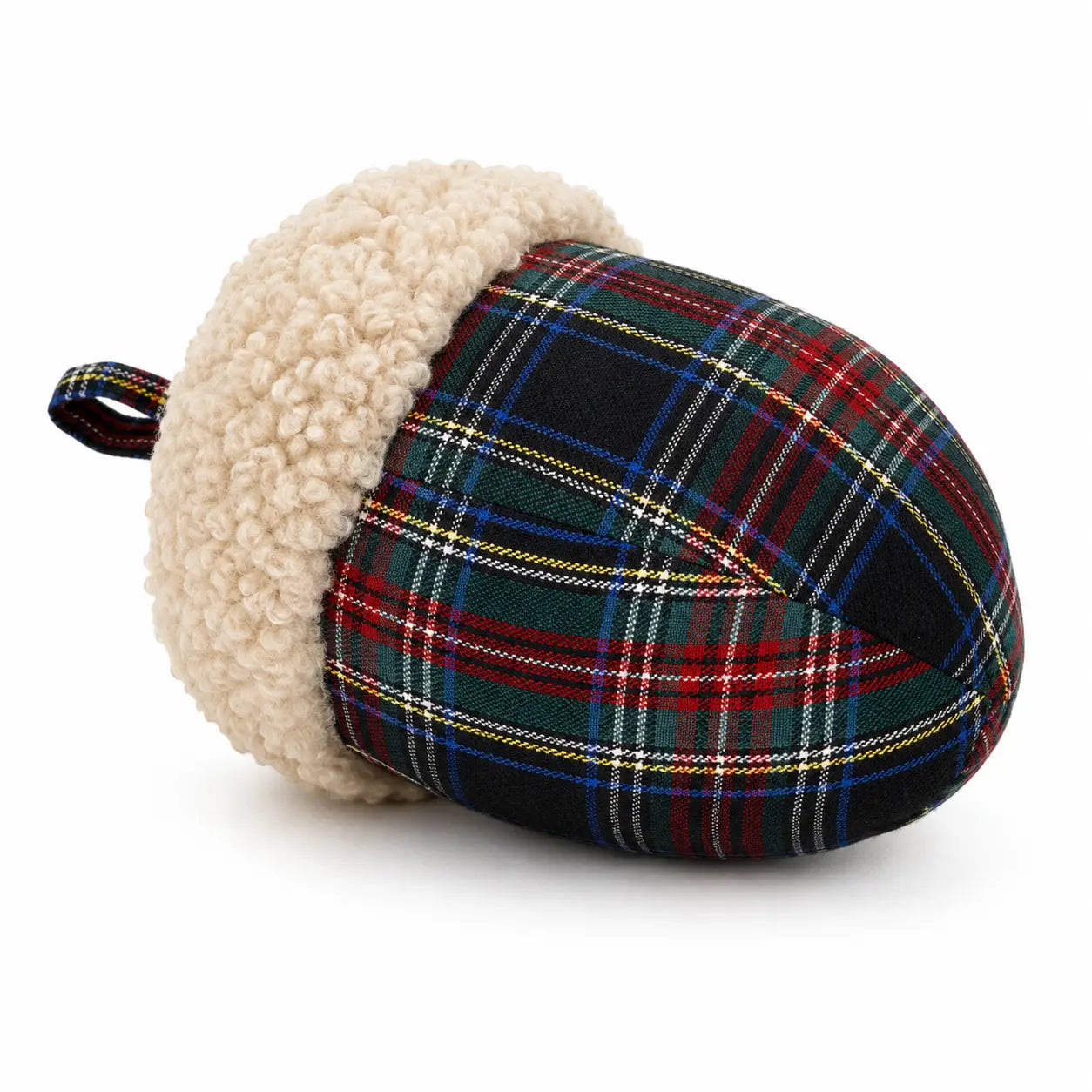 Green/Navy Plaid Acorn Filled Throw Pillow - Arriving in Store September