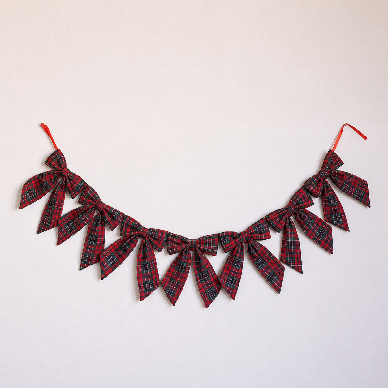 Manor House Red Tartan Bow Garland - Arriving in Store October