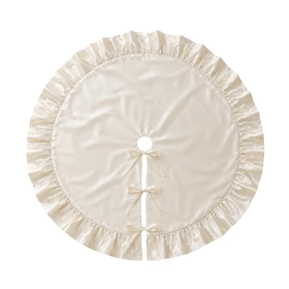 Manor House Deep Cream Velvet Tree Skirt - Arriving in Store November