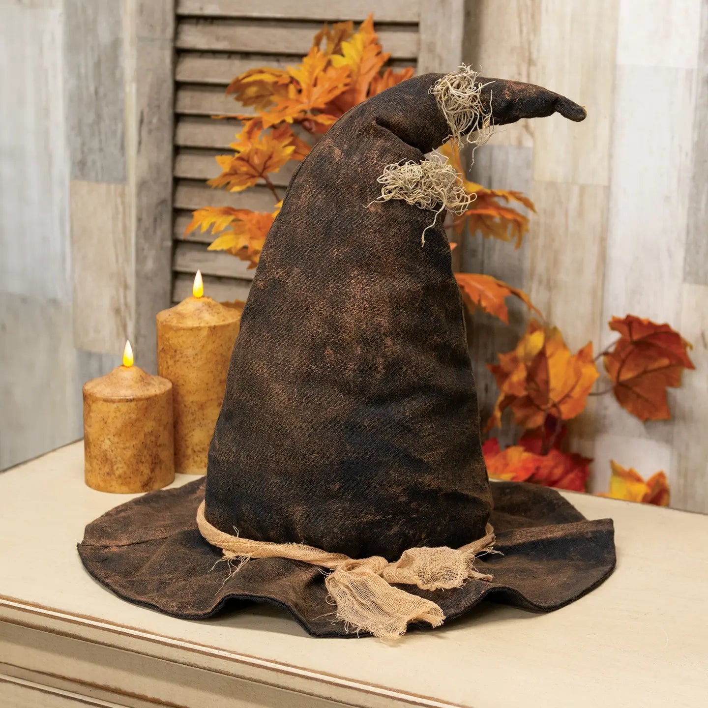 Grungy Stuffed Witch Hat Sitter - 19"H - July Drop