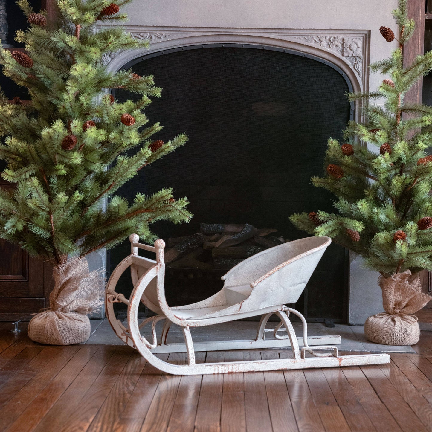 33.5" Distressed Metal Sleigh - October Drop