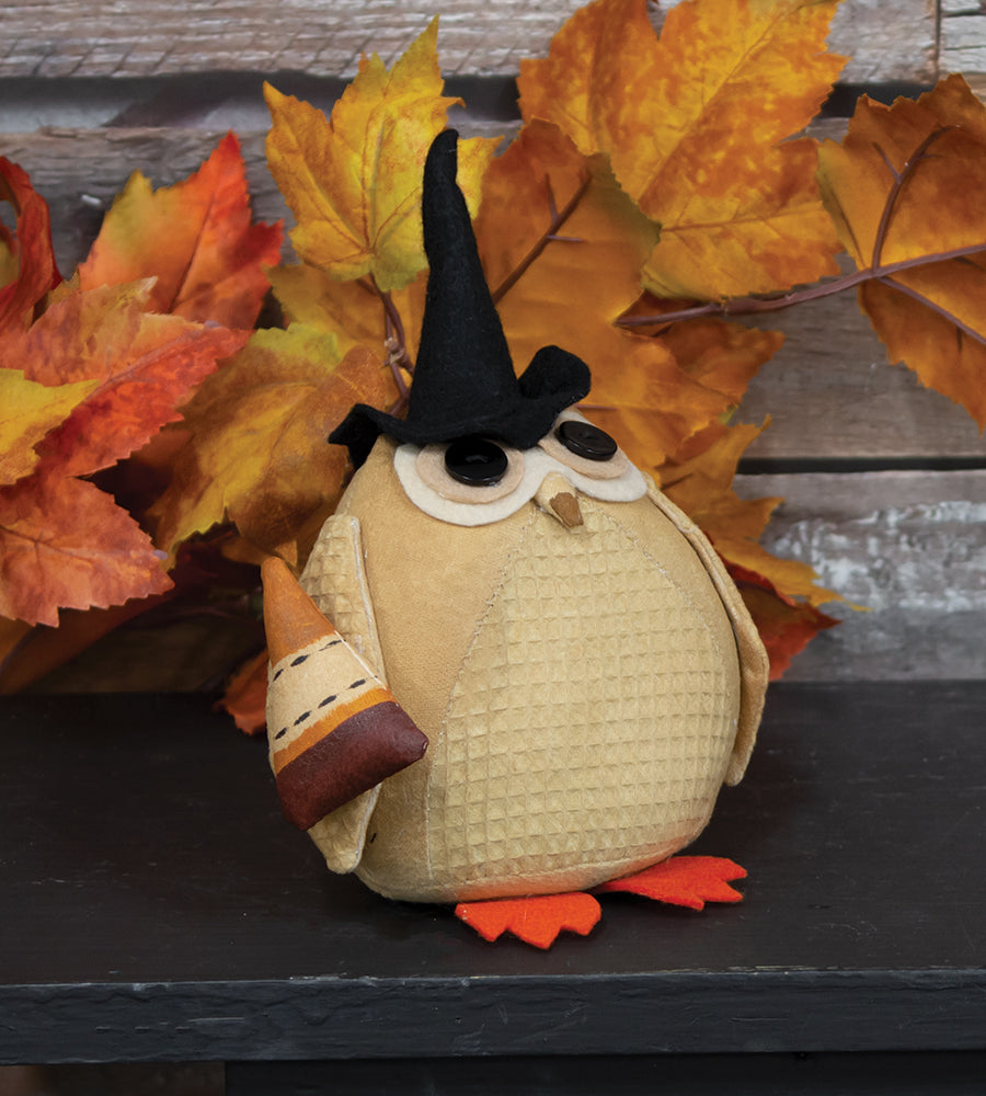 Stuffed Owl in Witch Hat w/Candy Corn - Arriving in Store September