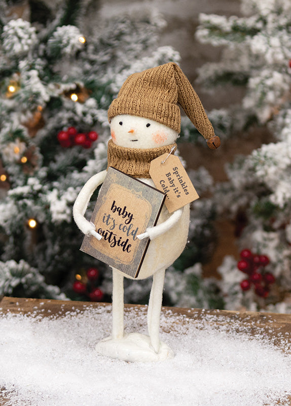 Baby It's Cold Sprinkles Standing Snowman with Sign - September Drop