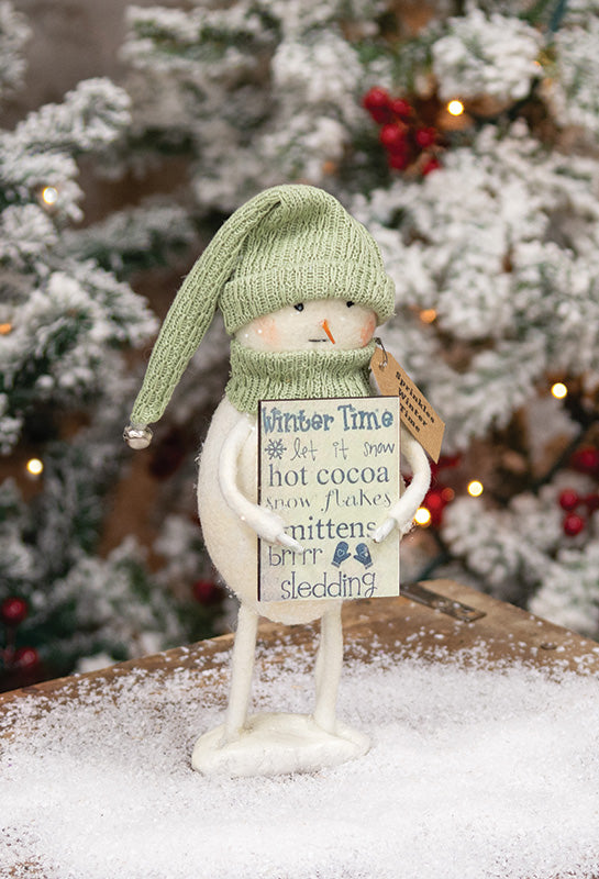Sprinkles Winter Time Standing Snowman with Sign - September Drop