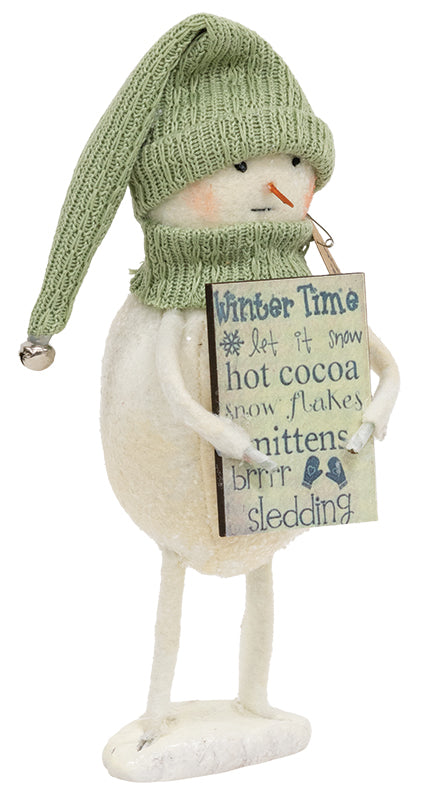 Sprinkles Winter Time Standing Snowman with Sign - September Drop