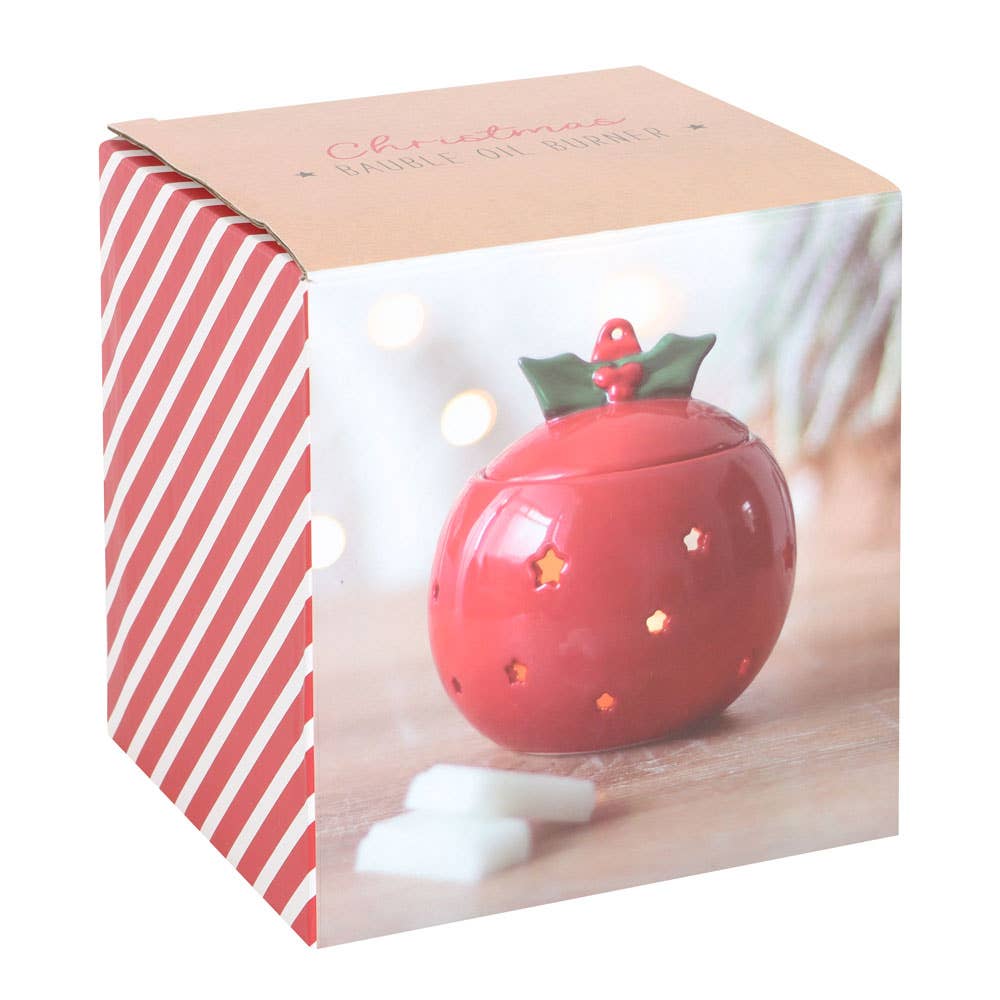Red Christmas Ornament Bauble Oil Burner - September Drop
