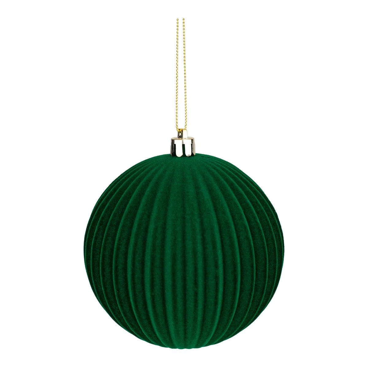 Manor House Flocked Green Bauble 10cm - Set of 6 - Arriving in Store October