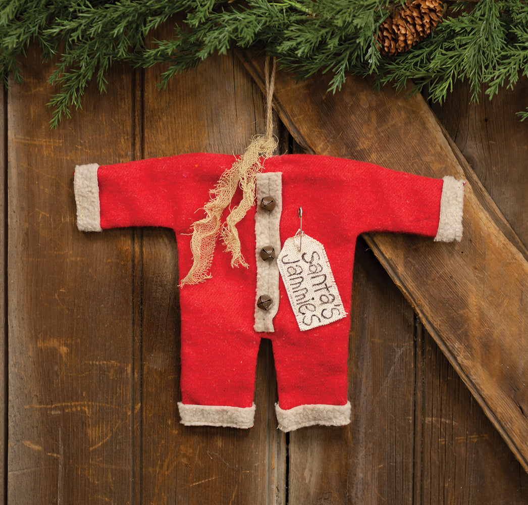 Santa's Jammies Red Small Hanger Ornament - September Drop