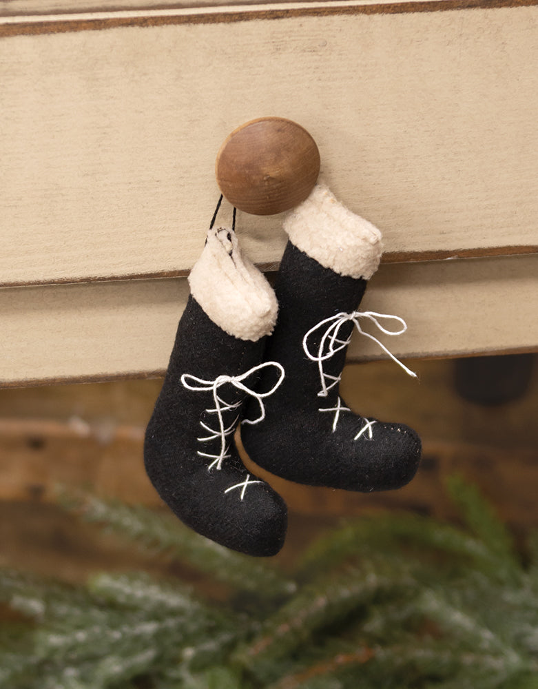 Santa's Boots Fabric Ornament - September Drop