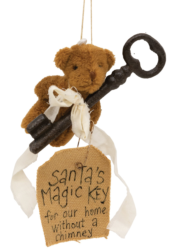 Santa's Magic Key Teddy Bear Ornament - September Drop