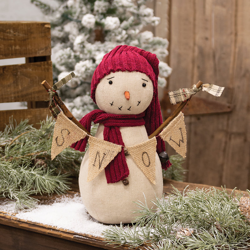 Snowman Doll with "Snow" Banner - September Drop