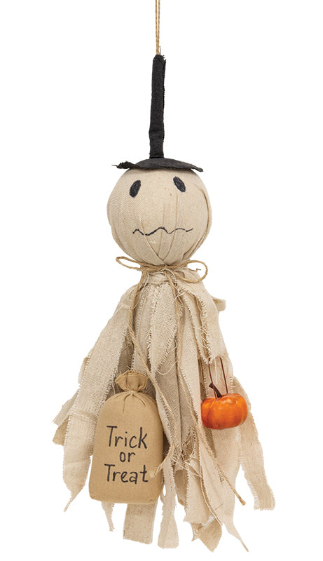 Trick Or Treat Ghost Hanger with Pumpkin - July Drop