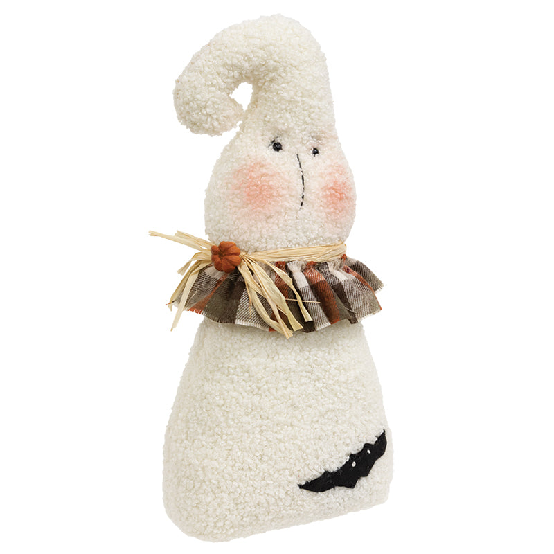 Stuffed Plaid Ruffled Ghost Doll with Bat - August Drop