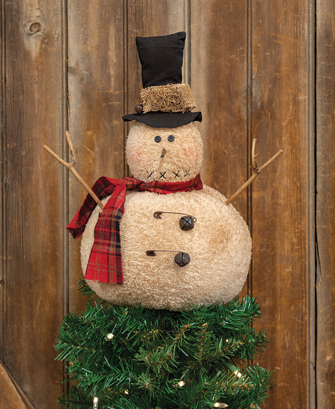 Roly Poly Primitive Snowman Tree Topper - September Drop