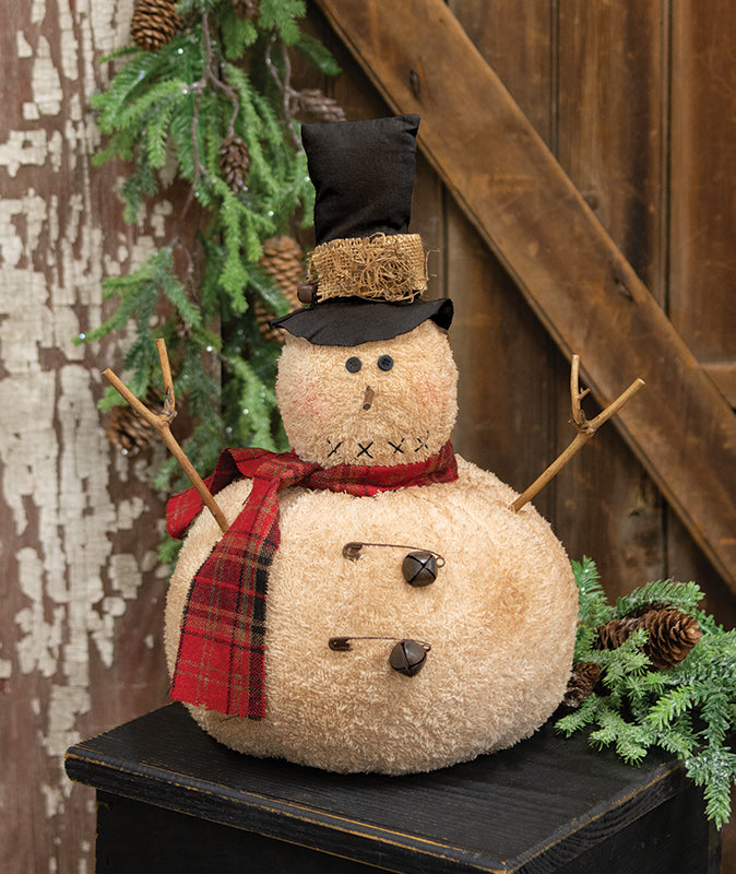 Roly Poly Primitive Snowman Tree Topper - September Drop