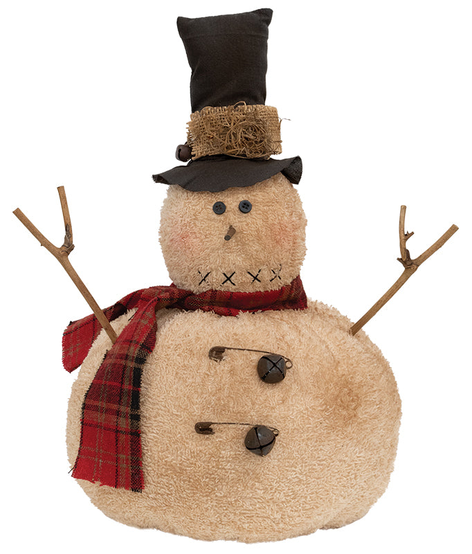 Roly Poly Primitive Snowman Tree Topper - September Drop