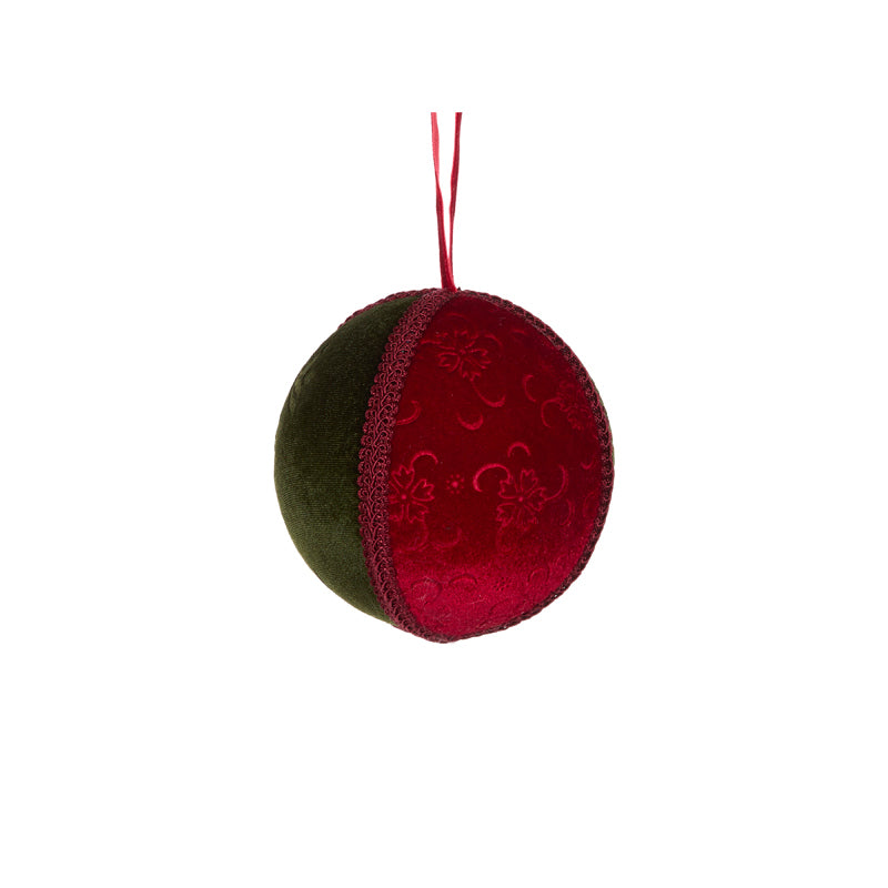 Fabric Red Tartan Segment Bauble - Arriving in Store October