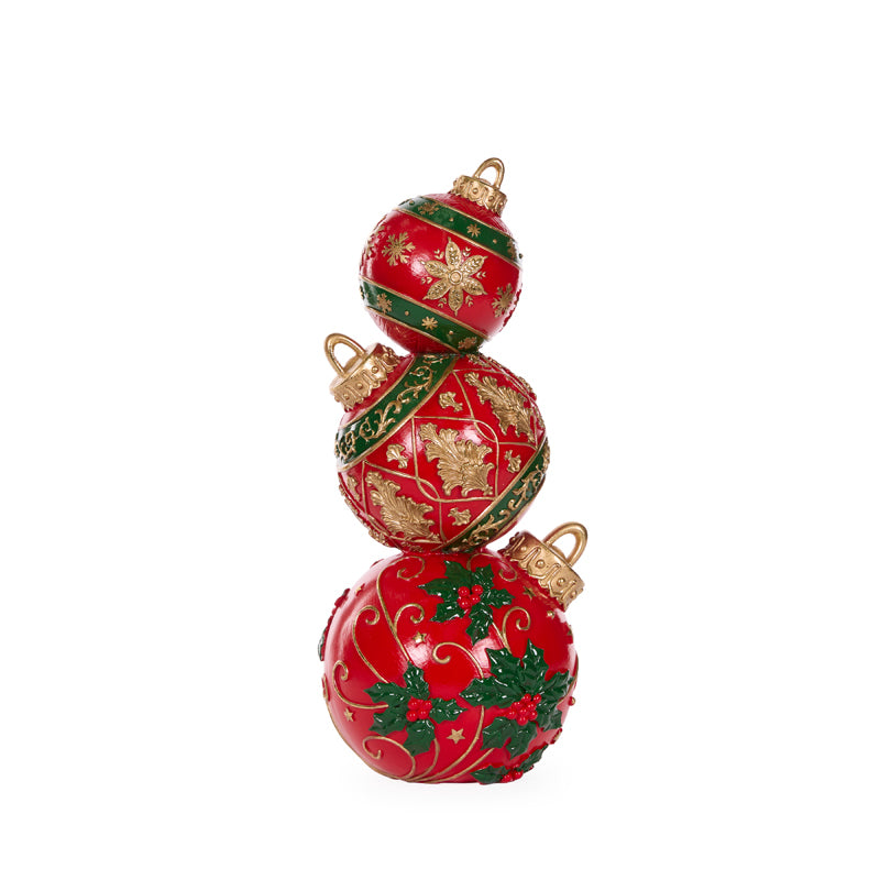 Red Green Snowflake Bauble Stack 41cm - Arriving in Store October