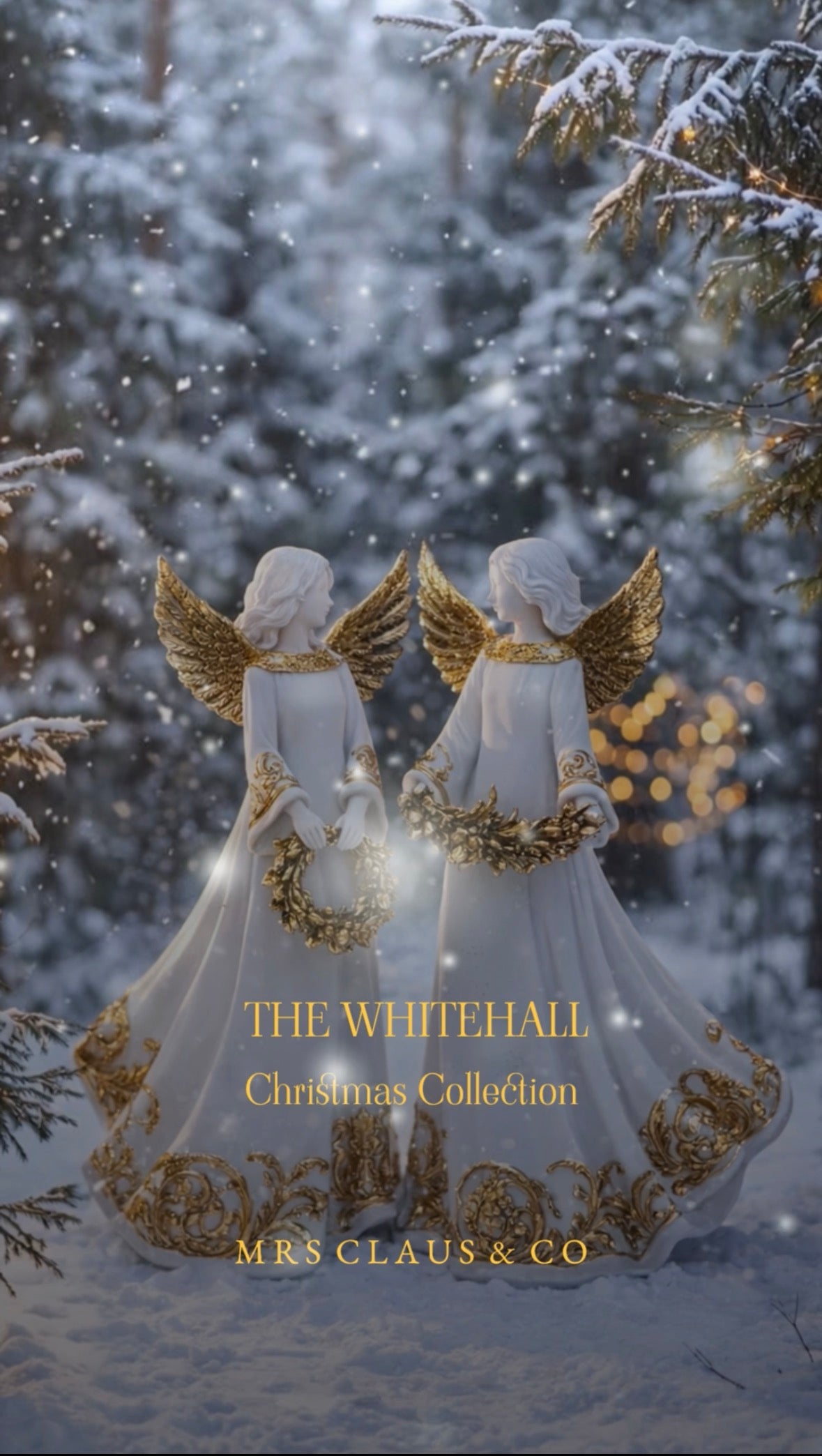 Angel with White & Gold Wreath 23cm - Arriving in Store October 2026