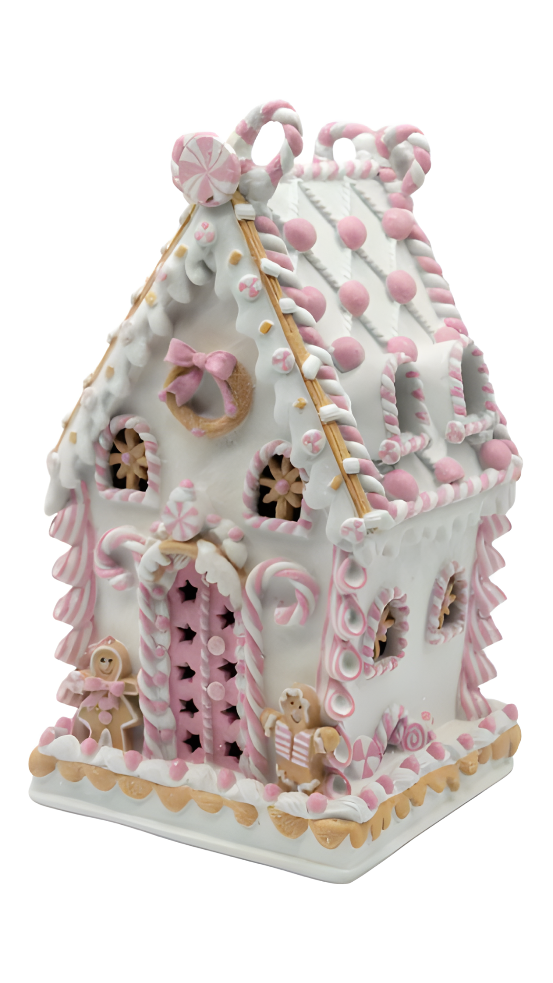 Pink LED Gingerbread House 37cm - October Arrival
