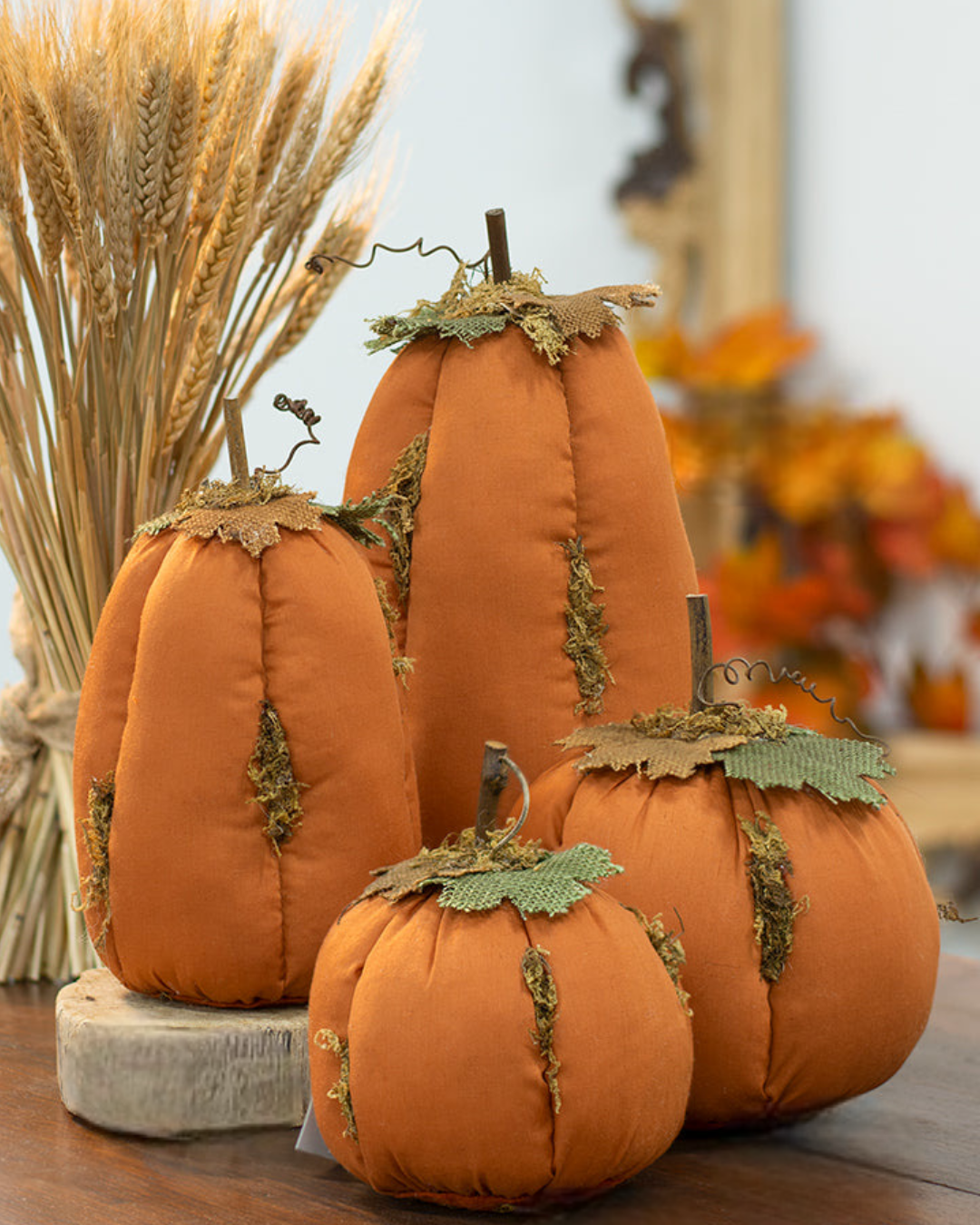 Mossy Orange Stuffed Pumpkin 20cm