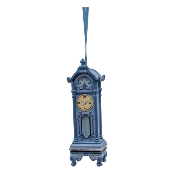 Blue Grandfather Clock Ornament - October Drop