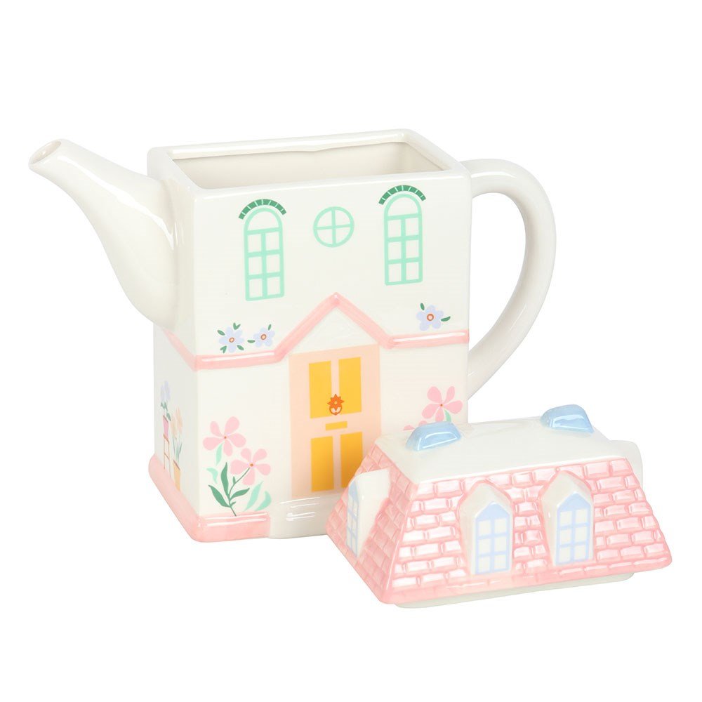 Pastel House Shaped Ceramic Teapot - September Drop
