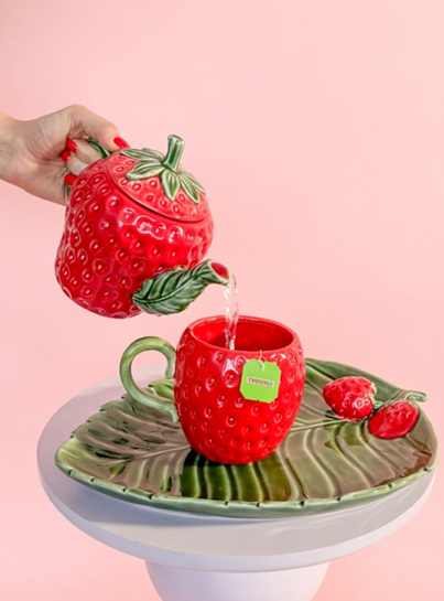 Strawberry Teapot 15cm - Late September Drop