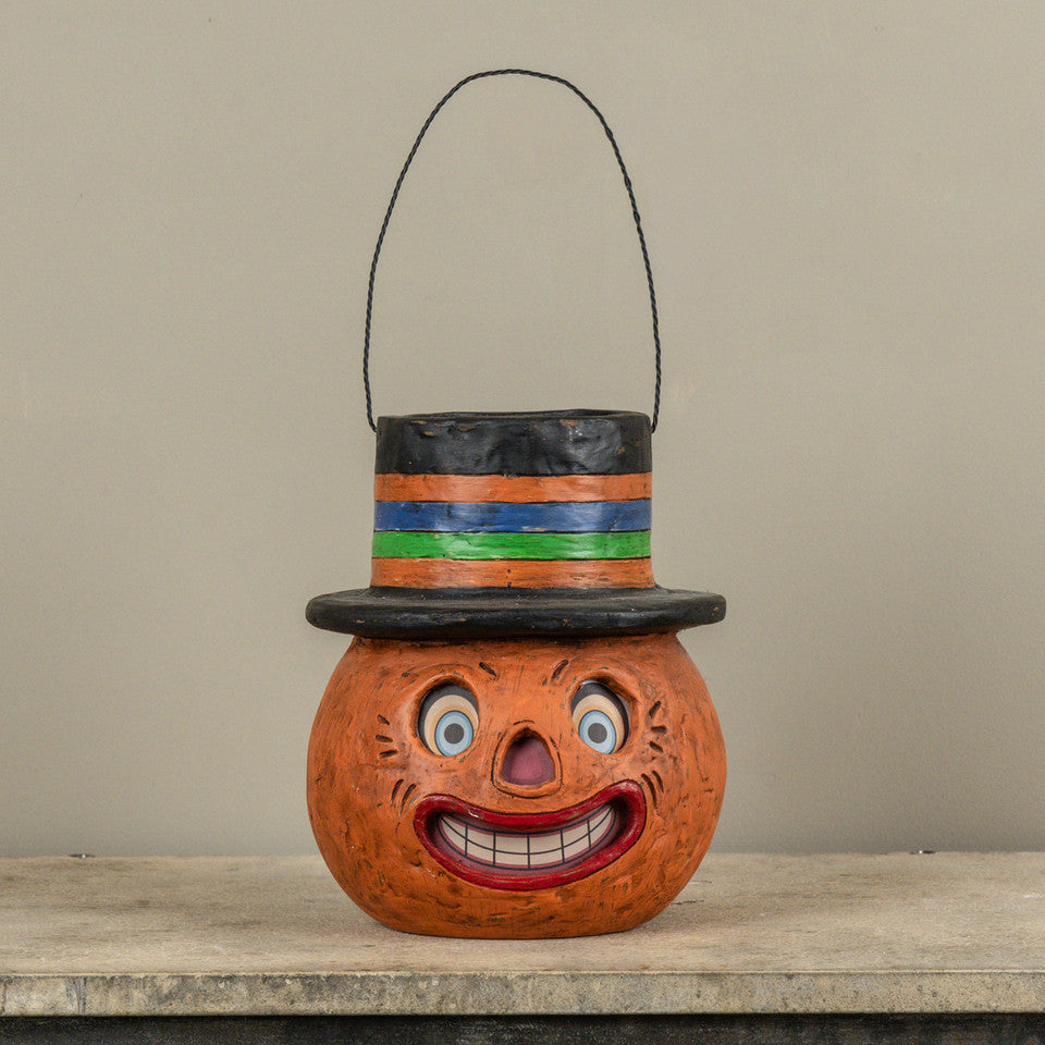 Jack-O-Lantern w/ Hat Candy Container w/ Handle -Arriving in Store September