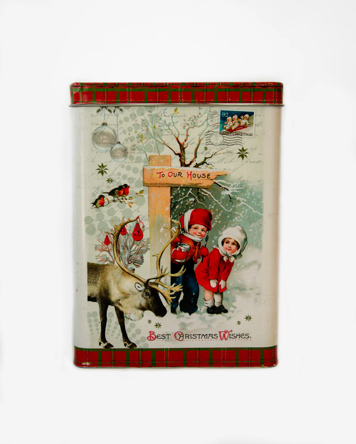 CHRISTMAS VINTAGE SCENE TINS RECTANGLE SET OF 3 - SEPTEMBER DROP