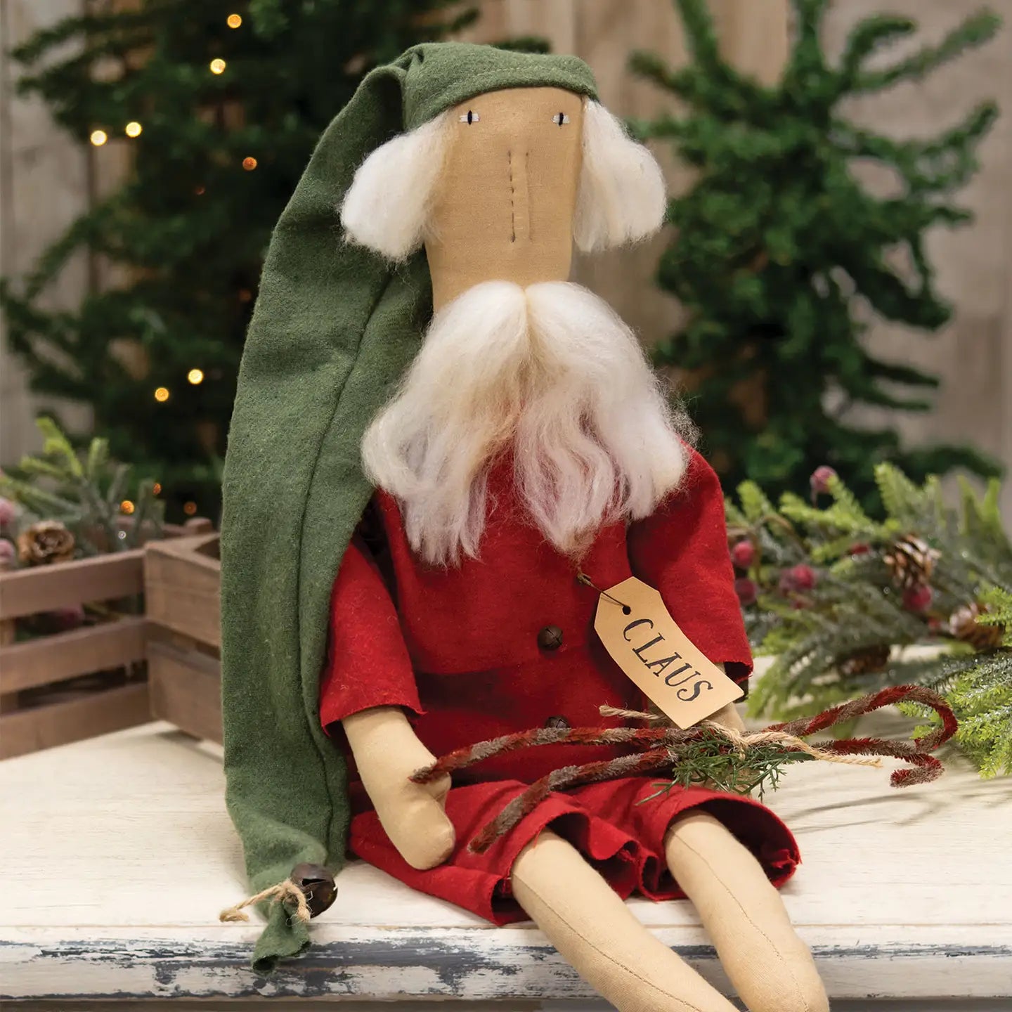 Winter Nap Santa Doll W/Candy Canes - September Drop