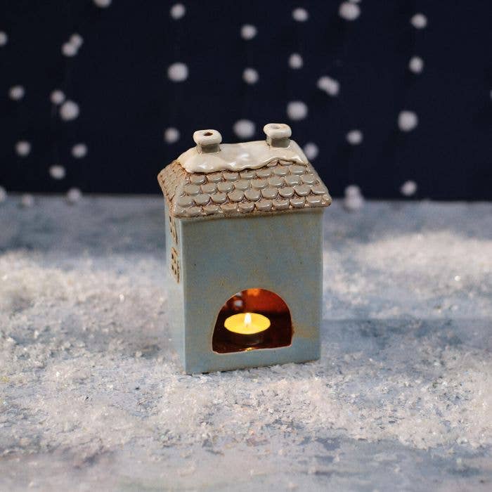Christmas Market Stoneware Old Bakery Shop Candle Holder - Arriving in Store September