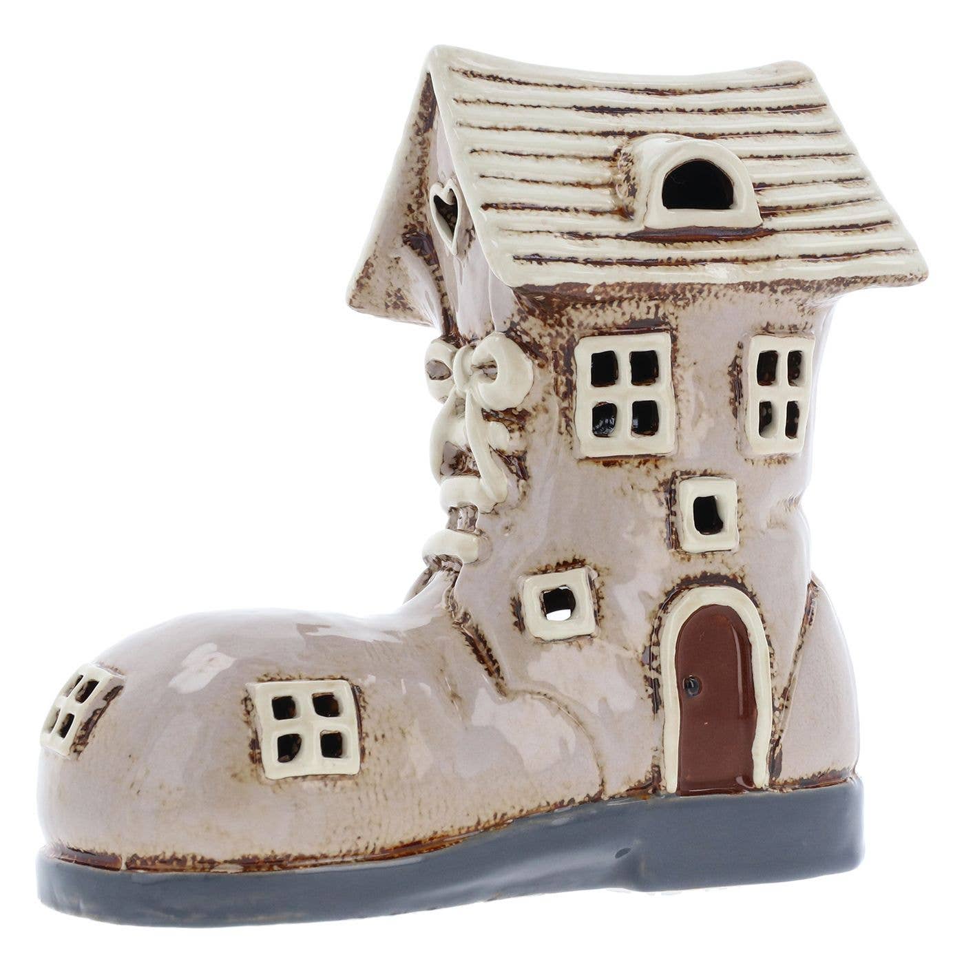 Village Pottery Large Boot House Beige Tealight - Late January 2026 Drop