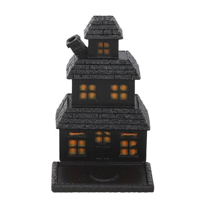 Black Haunted House Halloween Incense Cone Holder - September Drop
