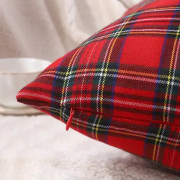Mrs Claus & Co Red Heritage Tartan Cushion - 50 x 50cm - Arriving in Store October